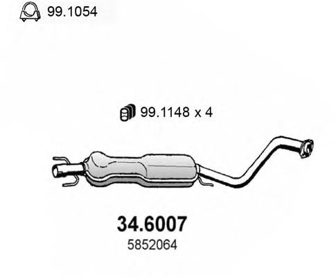 346007 Asso silenciador, parte central