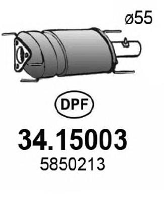 Filtro de partículas do sistema dos gases de escape 3415003 Asso