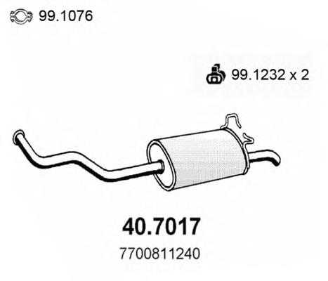 40.7017 Asso silenciador, parte traseira