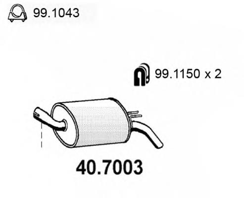 40.7003 Asso silenciador, parte central