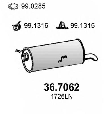 36.7062 Asso silenciador, parte traseira