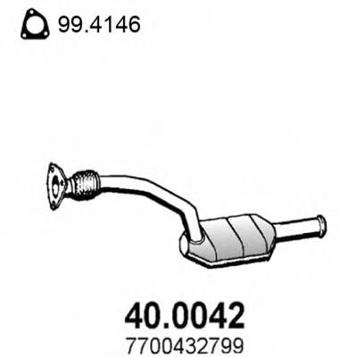 400042 Asso tubo de admissão dianteiro (calças do silenciador)