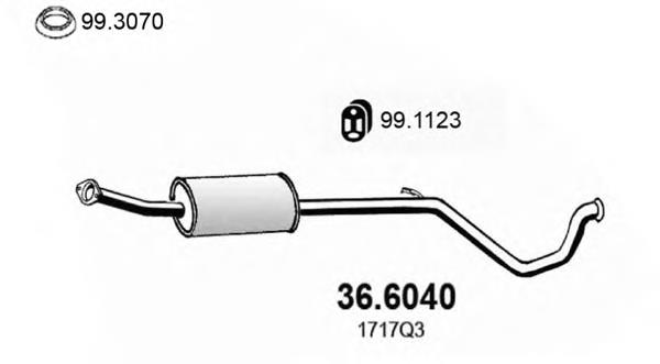 366040 Asso silenciador, parte central