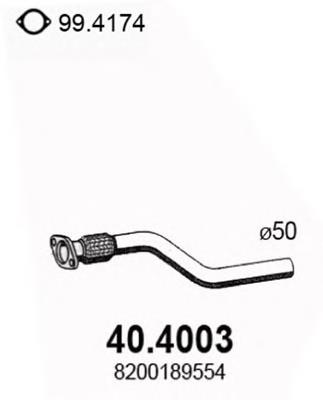 40.4003 Asso tubo de admissão dianteiro (calças do silenciador)