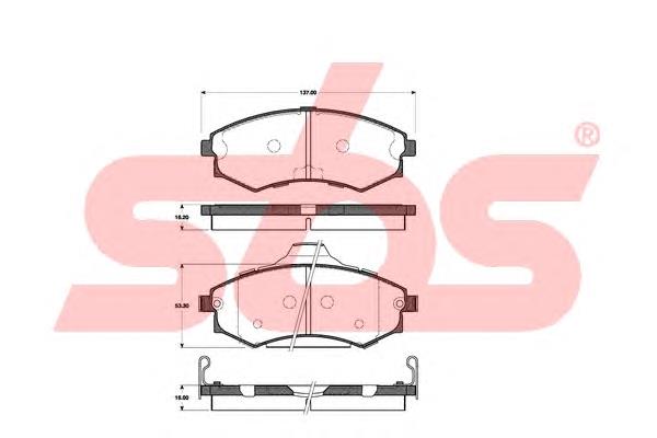 Sapatas do freio dianteiras de disco S5810117A00 Hyundai/Kia