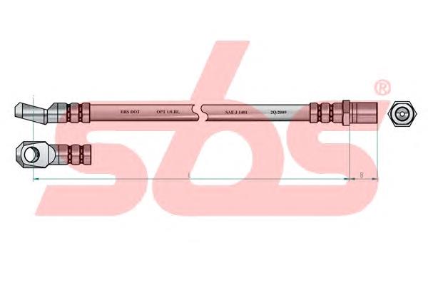 1330852357 SBS mangueira do freio traseira