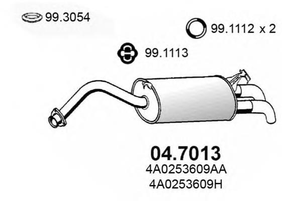 0134 Edex silenciador, parte traseira