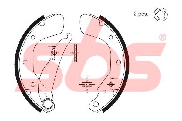 18492736540 SBS sapatas do freio traseiras de tambor