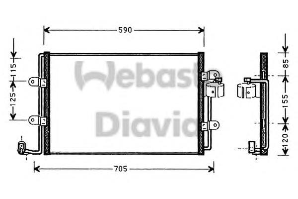 82D0225180A Webasto radiador de aparelho de ar condicionado