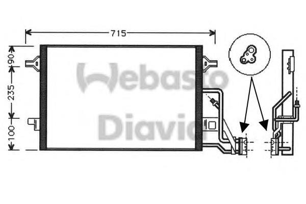 82D0225453A Webasto radiador de aparelho de ar condicionado