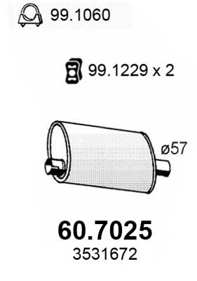 60.7025 Asso silenciador, parte traseira