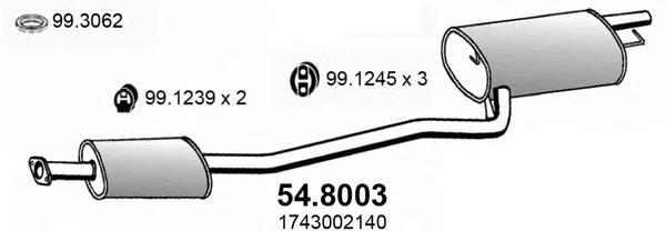 54.8003 Asso silenciador, parte traseira