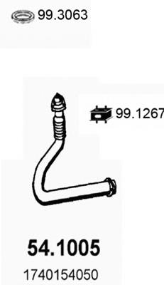 Tubo de admissão dianteiro (calças) do silenciador 541005 Asso