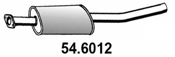 Silenciador, parte central 546012 Asso