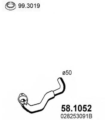 58.1052 Asso silenciador, parte dianteira