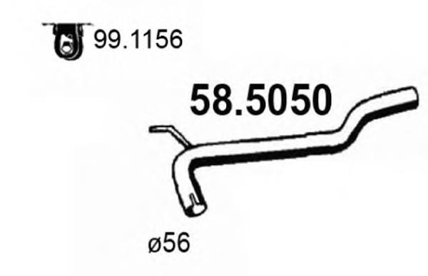 585050 Asso tubo de escape, desde o catalisador até o silenciador