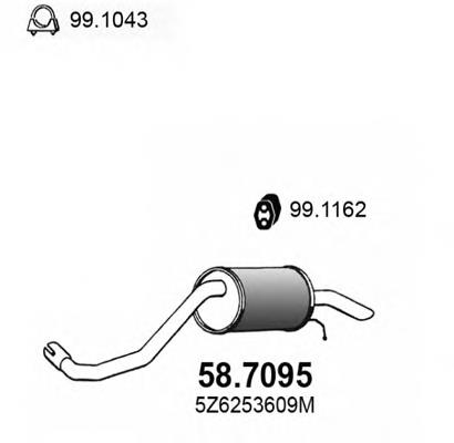 58.7095 Asso silenciador, parte traseira