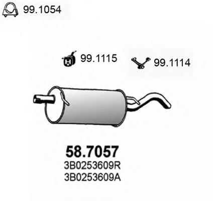 Silenciador, parte traseira 587057 Asso