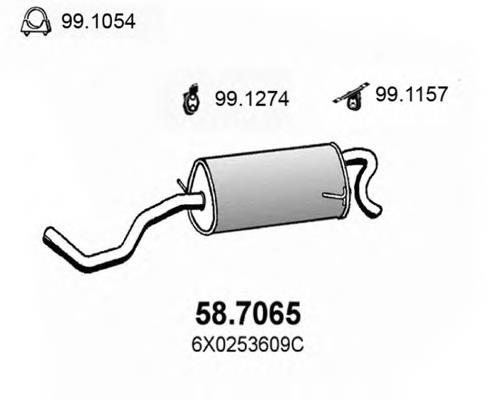 Silenciador, parte traseira 587065 Asso