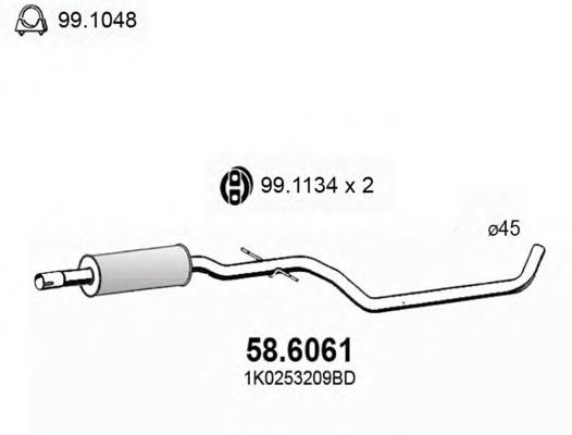 Центральная часть глушителя 586061 Asso