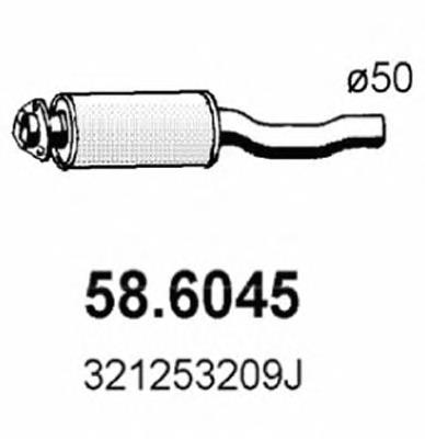 58.6045 Asso silenciador, parte dianteira