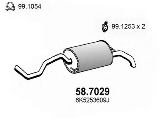 Silenciador, parte traseira 587029 Asso