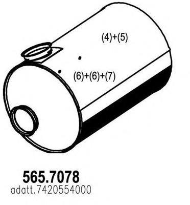 565.7078 Asso silenciador, parte central