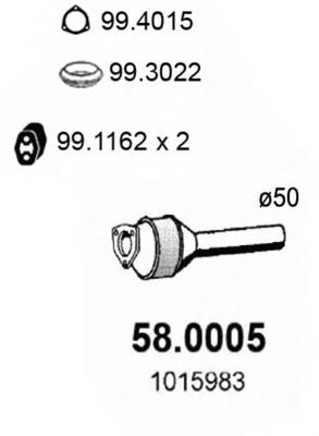 Convertidor - catalisador 580005 Asso
