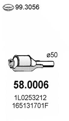 Silenciador, parte central 580006 Asso