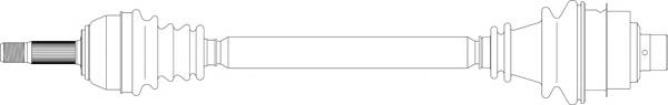 Полуось (привод) передняя правая RE3044 General Ricambi