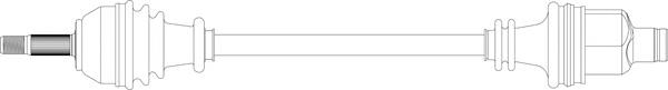 Полуось (привод) передняя правая RE3308 General Ricambi