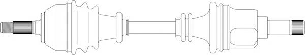 Semieixo (acionador) dianteiro esquerdo DRS638400 Open Parts