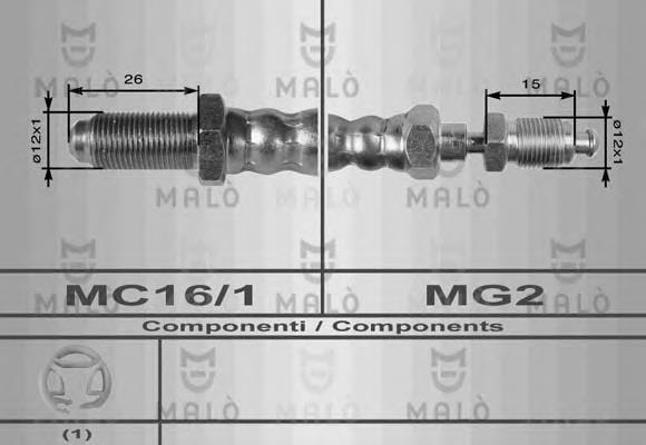 60750948 Fiat/Alfa/Lancia mangueira do freio dianteira