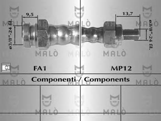 8309 Akron Malo mangueira do freio dianteira