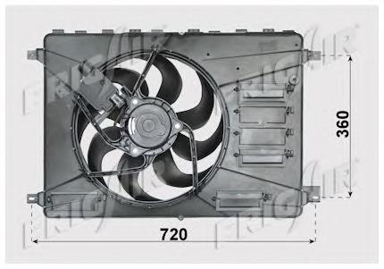 05052027 Frig AIR difusor do radiador de esfriamento, montado com motor e roda de aletas