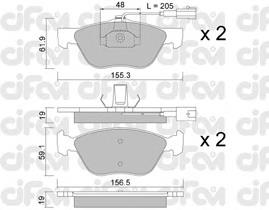 Колодки Cifam 8220830 цена, от 25.40 USD
