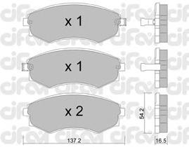 Передние тормозные колодки 8225180 Cifam