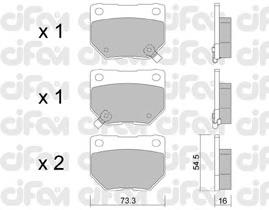 8225010 Cifam sapatas do freio traseiras de disco