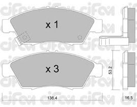 Передние тормозные колодки 8224370 Cifam