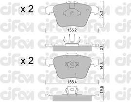 Колодки Cifam 8225990 цена, от 31.12 USD