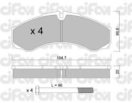 822-212-0 Cifam колодки тормозные задние дисковые