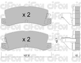 822-161-2 Cifam sapatas do freio traseiras de disco