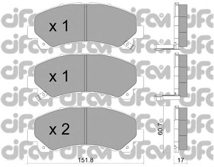 Передние тормозные колодки 8229020 Cifam