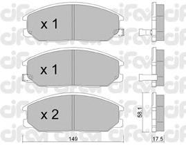 Передние тормозные колодки 8226320 Cifam