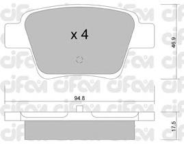 8226390 Cifam sapatas do freio traseiras de disco