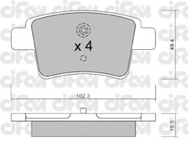 8228010 Cifam sapatas do freio traseiras de disco
