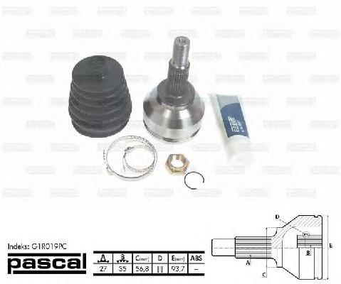 Junta homocinética externa dianteira Renault Laguna 2 BG0, BG1