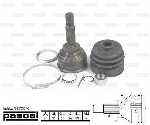 Junta homocinética externa dianteira direita G15003PC Pascal