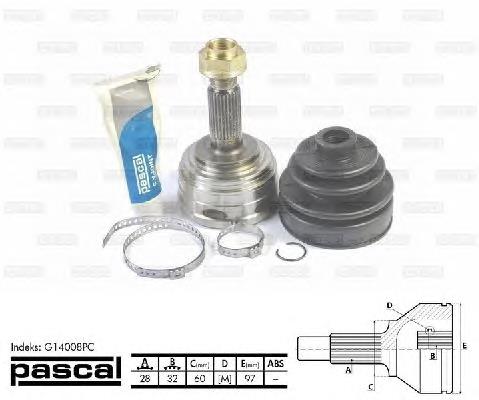 ШРУС наружный передний G14008PC Pascal