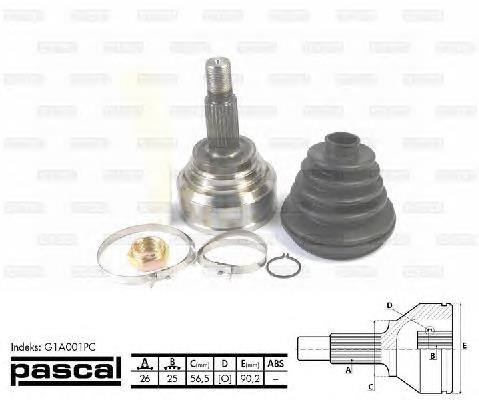 Junta homocinética externa dianteira G1A001PC Pascal